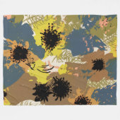 Yellow Ochre Florals Fleecedecke (Vorderseite (Horizontal))