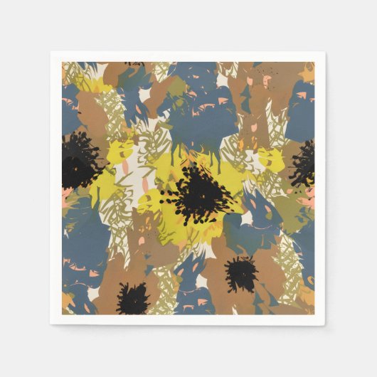 Yellow Ochre Florals Serviette (Vorderseite)