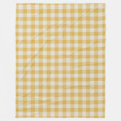 Yellow Ochre Gingham Karo Pattern Fleecedecke (Vorderseite)