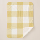 Yellow Ochre Gingham Pattern Sherpadecke (Vorderseite)