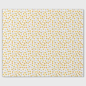 Yellow Ochre Polka Dots Wrapping Paper Geschenkpapier (Flach)