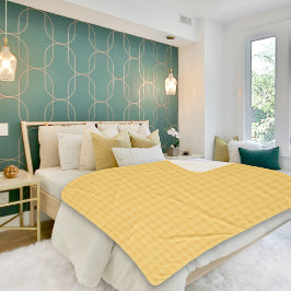 Yellow Octagonal Pattern Sherpa Blanket Sherpadecke