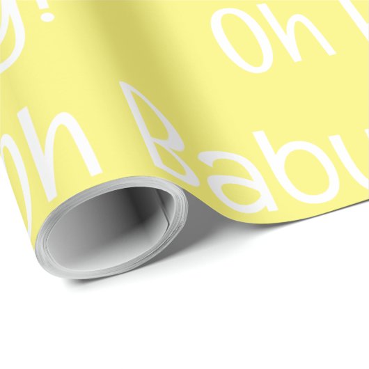 Yellow Oh Baby Dusche Geschenkpapier (Rolleneckpunkt)
