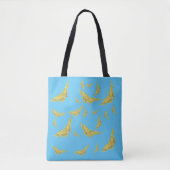 Yellow Old World Frack Butterfly Blue Tasche (Vorderseite)