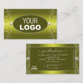 Yellow Olive Ombre Verziert Sparkle Jewels Logo hi Visitenkarte (Vorne/Hinten)