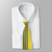 Yellow Olive Stripes Pattern Tie Krawatte (Gebunden)