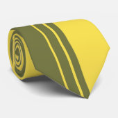 Yellow Olive Stripes Pattern Tie Krawatte (Gerollt)