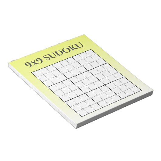Yellow Ombre 9x9 Sudoku Grid Template Notizblock (angewinkelt)