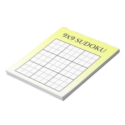 Yellow Ombre 9x9 Sudoku Grid Template Notizblock (Rotiert)