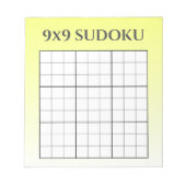 Yellow Ombre 9x9 Sudoku Grid Template Notizblock (Vorderseite)