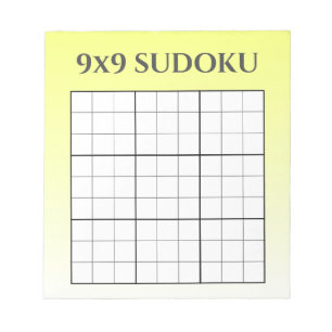 Yellow Ombre 9x9 Sudoku Grid Template Notizblock