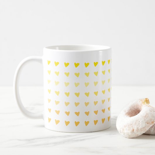Yellow Ombre HerzValentine Liebe Tasse (Mit Donut)