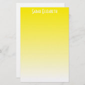 Yellow Ombre Stationery Briefpapier (Vorne/Hinten)