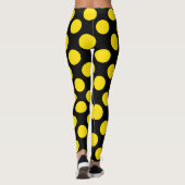 Yellow on Black Polka Dot Leggings (Rückseite)