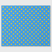 Yellow On Blue Polka Dots Pattern Design Geschenkpapier (Flach)