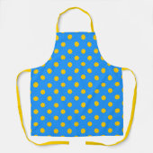 Yellow On Blue Polka Dots Pattern Design Schürze (Vorderseite)