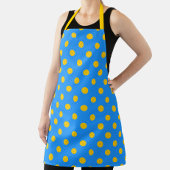 Yellow On Blue Polka Dots Pattern Design Schürze