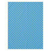Yellow On Blue Polka Dots Pattern Design Tischdecke (Vorderseite)