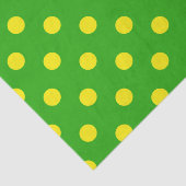 Yellow On Green Polka Dots Pattern Design Seidenpapier (Ausschnitt)
