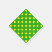 Yellow On Green Polka Dots Pattern Design Serviette (Ecke)