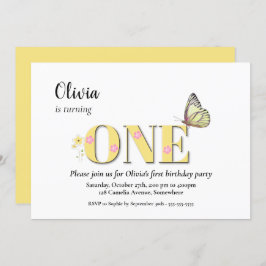 Yellow One 1. Geburtstag Party Einladung