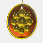 YELLOW ORANGE AGATE GEMSTONE MON KERAMIK ORNAMENT (Links)