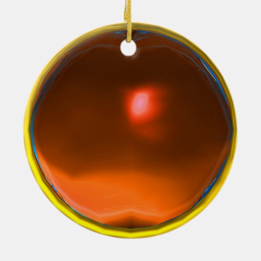 YELLOW ORANGE AGATE GEMSTONE MON KERAMIK ORNAMENT (Hinten)