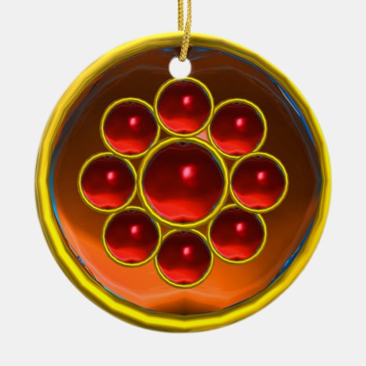 YELLOW ORANGE AGATE GEMSTONE MON KERAMIKORNAMENT (Vorne)