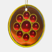 YELLOW ORANGE AGATE GEMSTONE MON KERAMIKORNAMENT (Links)