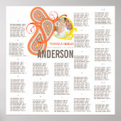 Yellow Orange Aqua Mint Persimmon Paisley Wedding Poster (Vorne)