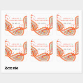 Yellow Orange Aqua Mint Persimmon Paisley Wedding Quadratischer Aufkleber (Blatt)