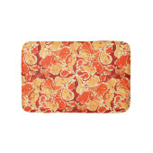 Yellow Orange Bali Batik Style Paisley Pattern Badematte (Vorderseite)