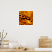 Yellow Orange Barbed Wire Fugue Poster (Küche)