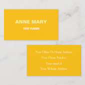 Yellow Orange Beruflich Event Manager Modern Visitenkarte (Vorne/Hinten)