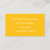 Yellow Orange Beruflich Event Manager Modern Visitenkarte (Rückseite)