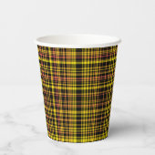 Yellow Orange Black Plaid Pattern Pappbecher (Rückseite)