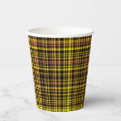 Yellow Orange Black Plaid Pattern Pappbecher (Vorderseite)