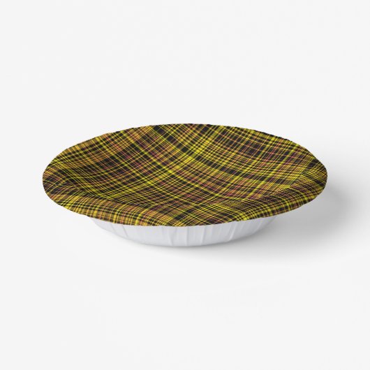Yellow Orange Black Plaid Pattern Pappteller (Gewinkelt)
