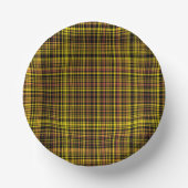 Yellow Orange Black Plaid Pattern Pappteller (Vorderseite)