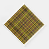 Yellow Orange Black Plaid Pattern Serviette (Ecke)