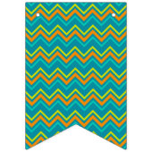 Yellow Orange Blue Zig Zag Line Geometric Dinosaur Wimpelkette (Zweite Fahne)