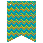 Yellow Orange Blue Zig Zag Line Geometric Dinosaur Wimpelkette (Dritte Fahne)
