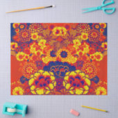 YELLOW ORANGE BLUME Peony, Rose Japanisches Blumen Seidenpapier (Basteln)