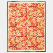 Yellow Orange Bohemisch Bali Batik Style Paisley Fleecedecke (Vorderseite)