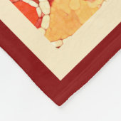 Yellow Orange Bohemisch Bali Batik Style Paisley Fleecedecke (Ecke)