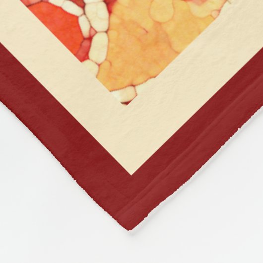 Yellow Orange Bohemisch Bali Batik Style Paisley Fleecedecke (Ecke)