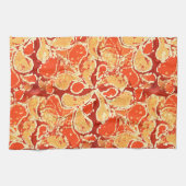 Yellow Orange Bohemisch Bali Batik Style Paisley Geschirrtuch (Horizontal)