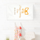 Yellow orange bow watercolor retro Happy Geburtsta Banner (Insitu)