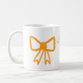 Yellow orange bow watercolor retro Happy Geburtsta Kaffeetasse