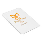 Yellow orange bow watercolor retro Happy Geburtsta Magnet (Rechte Seite)